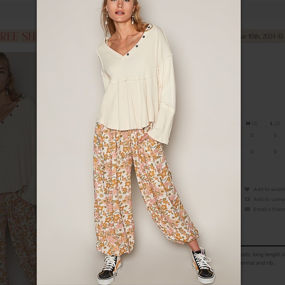 POL Cream Button-Detail Top NWOT - Picture 5 of 6